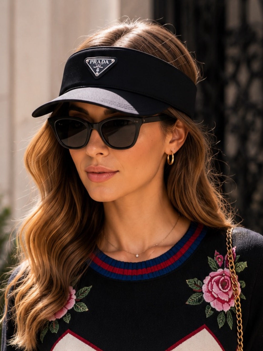 🔥Final Price-No Offers ✅ Prada Sleek Black Logo Visor